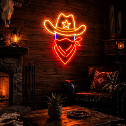 Cowboy Hat Bandana LED Neon Sign Man Cave Neon Sign - Shineneon