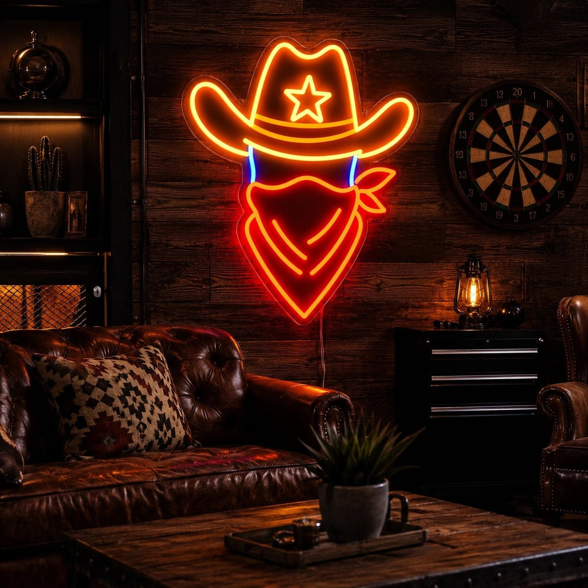 Cowboy Hat Bandana LED Neon Sign Man Cave Neon Sign - Shineneon