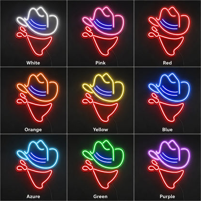 Cowboy Hat Bar Neon Sign LED Neon Sign color grid