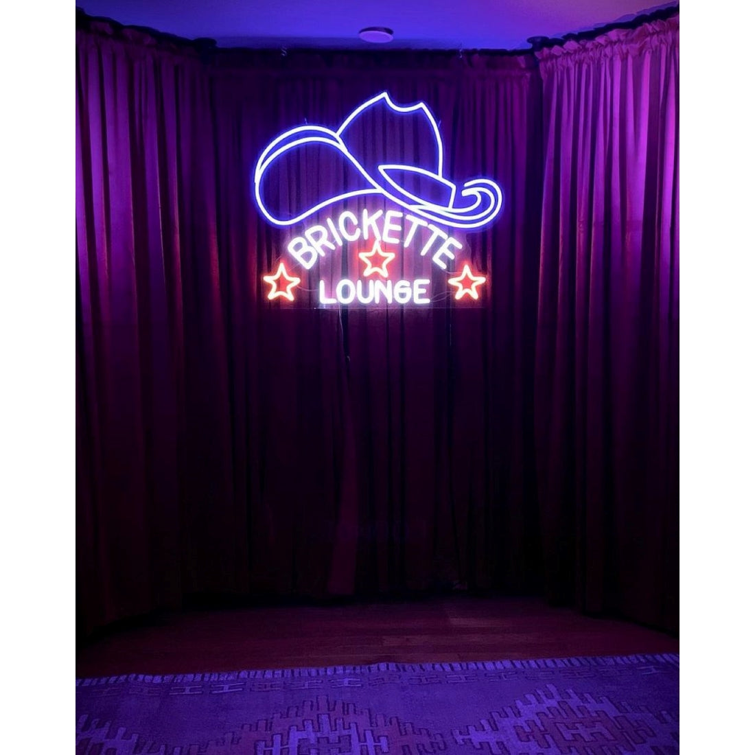 Cowboy Hat Brickette Lounge Led Sign Business Neon Sign