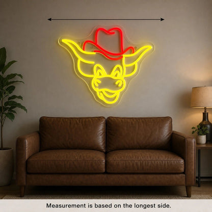Cowboy Hat Bull Head LED Neon Sign - Shineneon