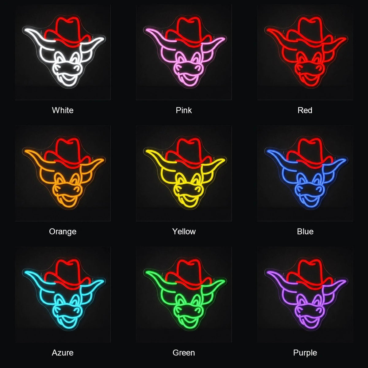 Cowboy Hat Bull Head LED Neon Sign - Shineneon