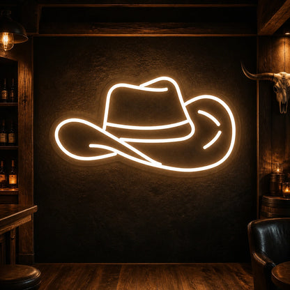 Cowboy Hat Dads Wall Art Vintage LED Neon Sign high-converting product image