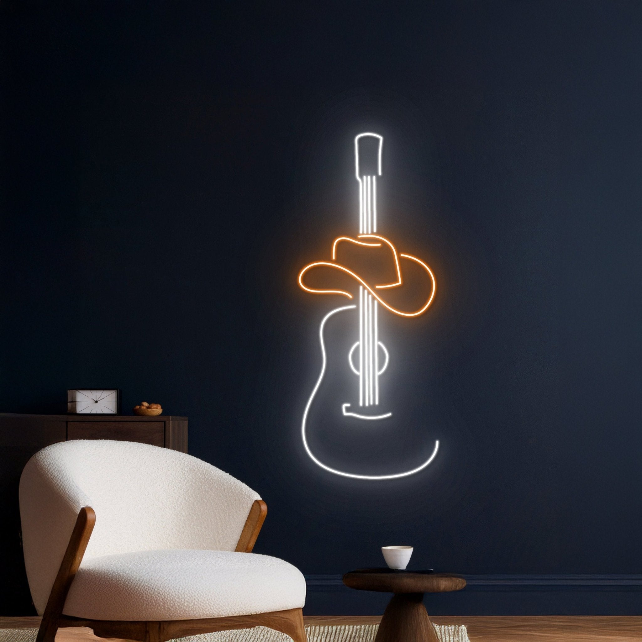 Cowboy Hat Guitar Led Sign - Shineneon