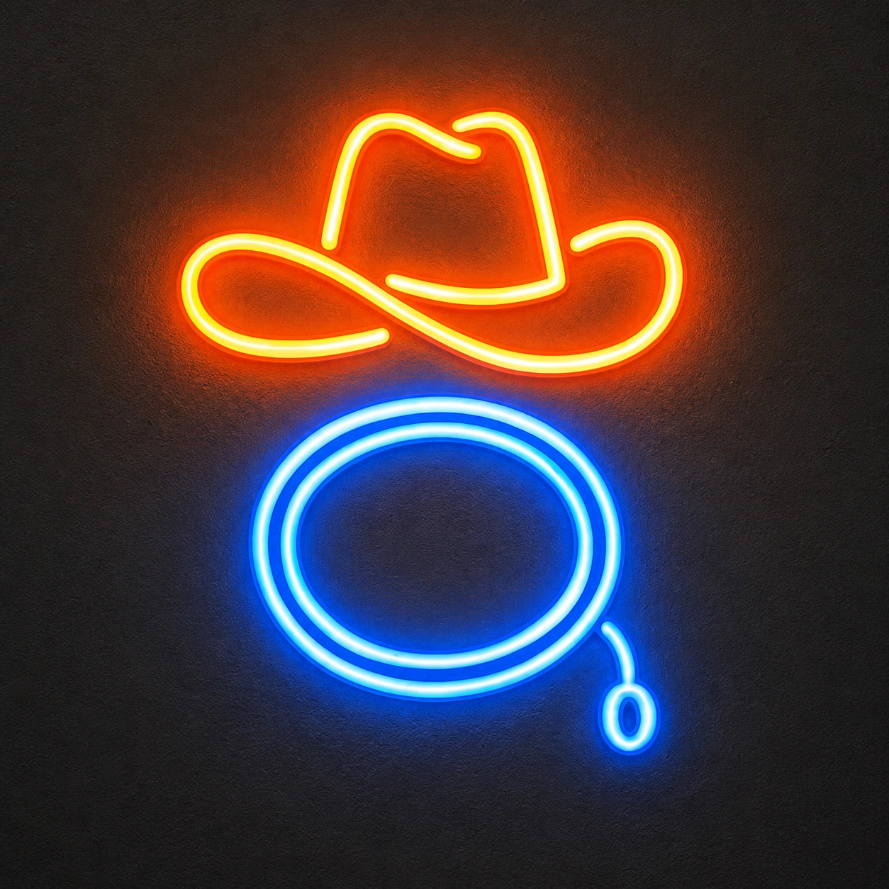 Cowboy Hat Lasso Loop Vintage LED Neon Sign main product image