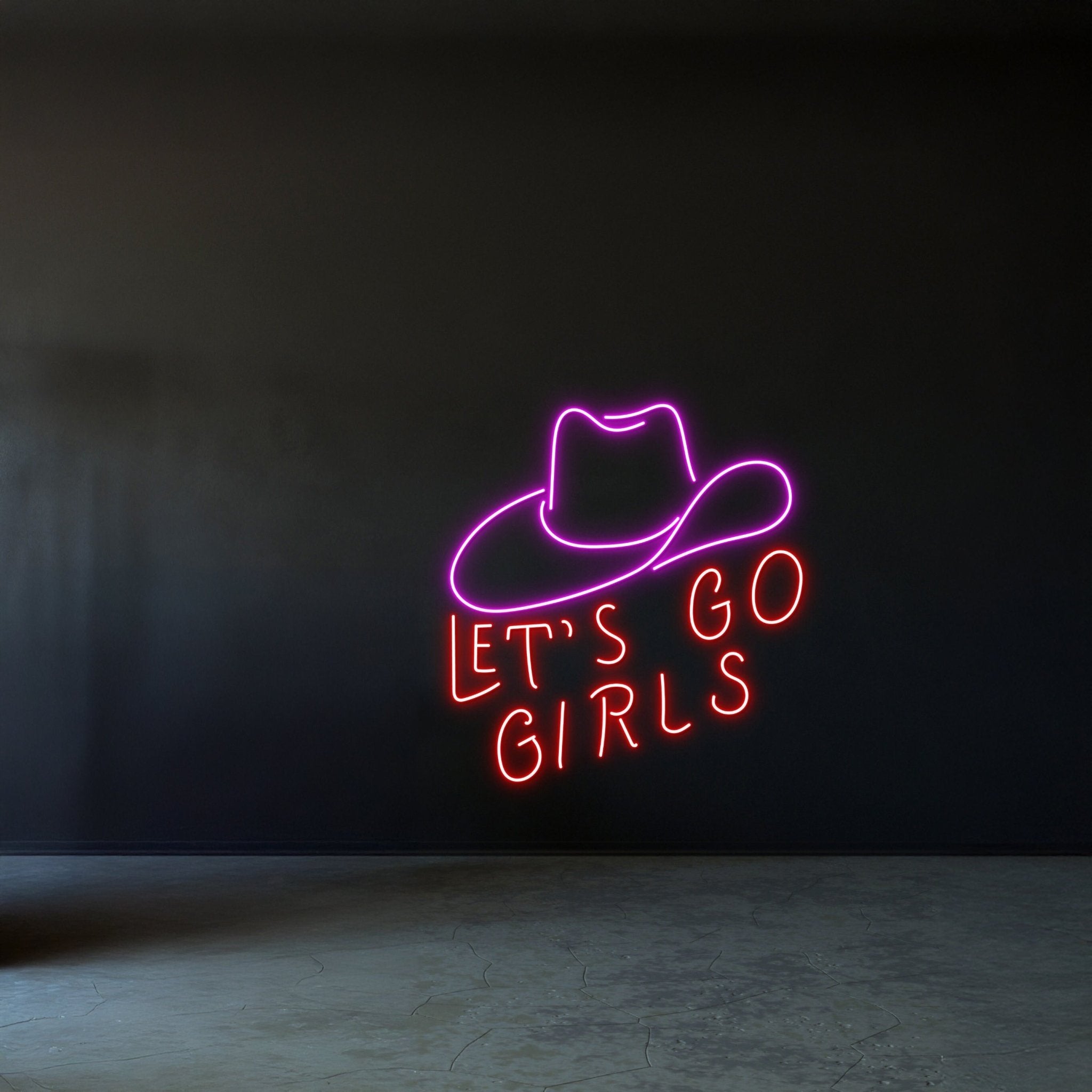 Cowboy Hat Lets Go Girl Neon Sign - Shineneon