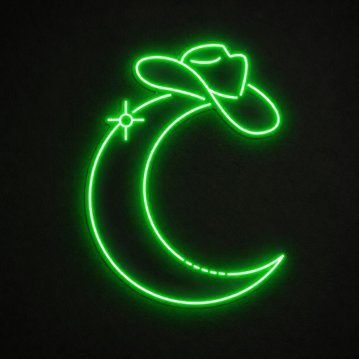 Cowboy Hat Moon Vintage LED Neon Sign main product image