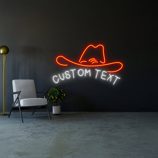 Cowboy Hat Neon Sign Wall Decor