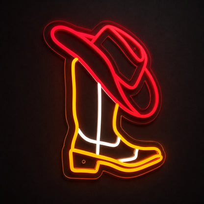 Cowboy Hat Outline Vintage LED Neon Sign main product image