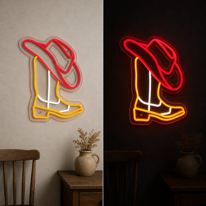 Cowboy Hat Outline Vintage LED Neon Sign - Shineneon
