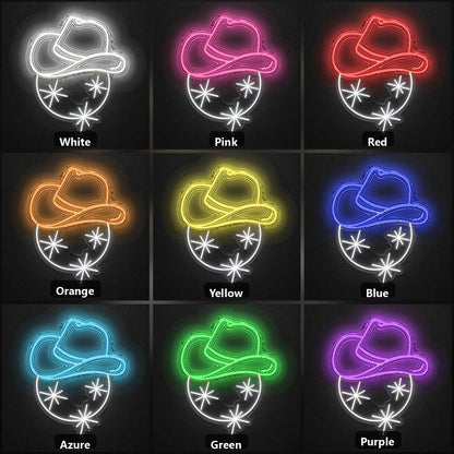 Cowboy Hat Sparkle Stars Vintage LED Neon Sign - Shineneon