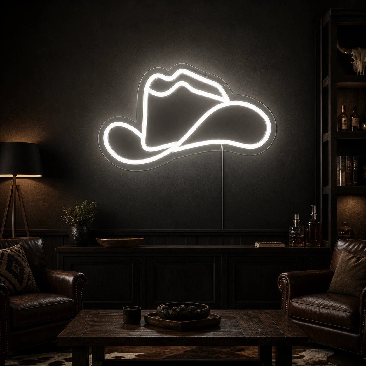 Cowboy Hat With Lasso Brim Vintage LED Neon Sign - Shineneon