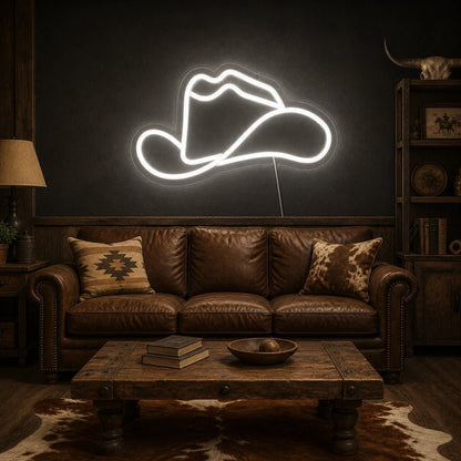 Cowboy Hat With Lasso Brim Vintage LED Neon Sign - Shineneon