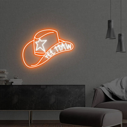 Cowboy Hat With Yee Haw Led Neon Sign For Chic Home Decor | Shineneon