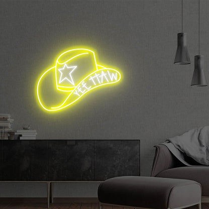 Cowboy Hat With Yee Haw Led Neon Sign For Chic Home Decor | Shineneon