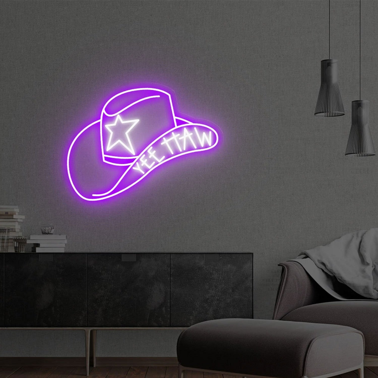 Cowboy Hat With Yee Haw Led Neon Sign For Chic Home Decor | Shineneon