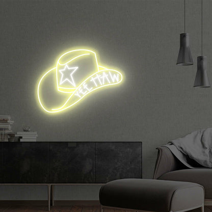Cowboy Hat With Yee Haw Led Neon Sign For Chic Home Decor | Shineneon