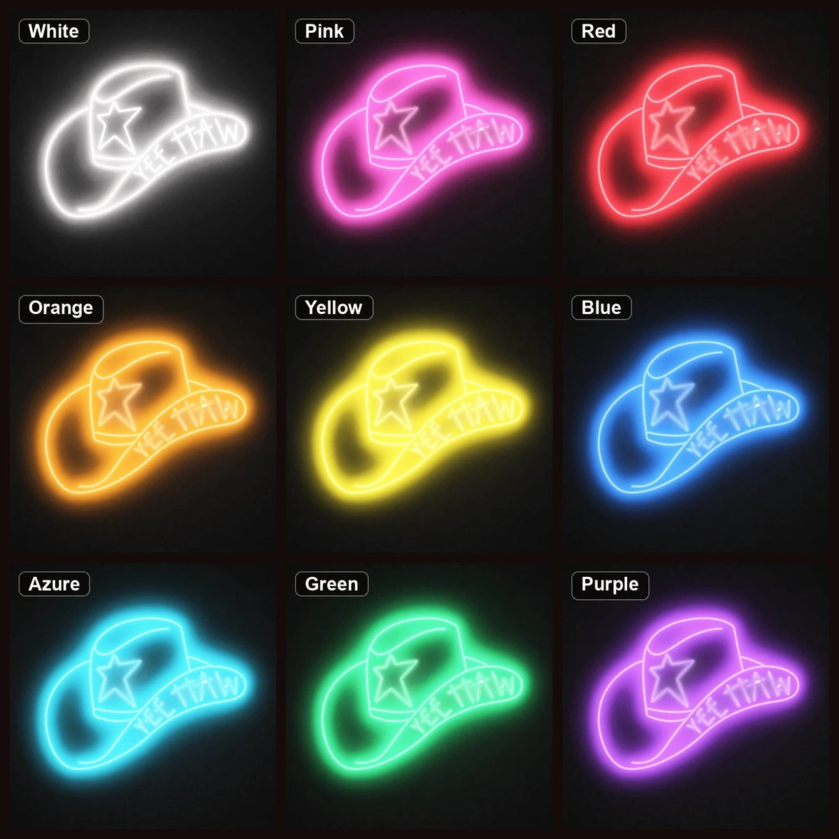 Cowboy Hat With Yee Haw LED Neon Sign Man Cave Neon Sign - Shineneon