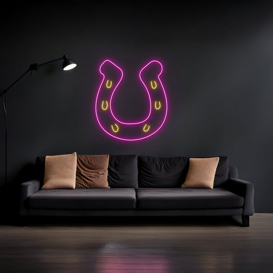 Cowboy Horseshoe Neon Sign