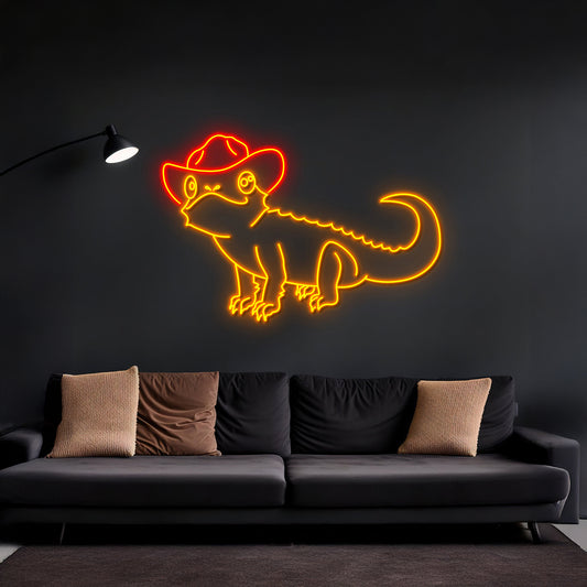 Cowboy Lizard Neon Sign