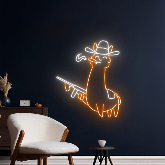 Cowboy Llama Neon Sign