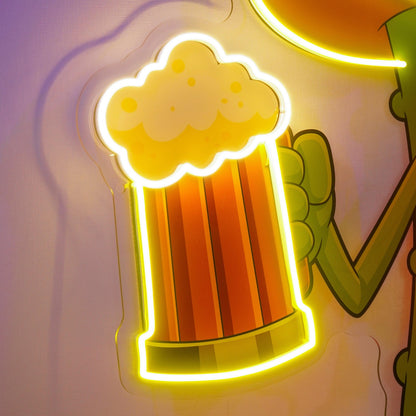 Cowboy Pickle Cartoon Beer Uv Printed Led Neon Sign For Bar Restaurant Decor | Shineneon