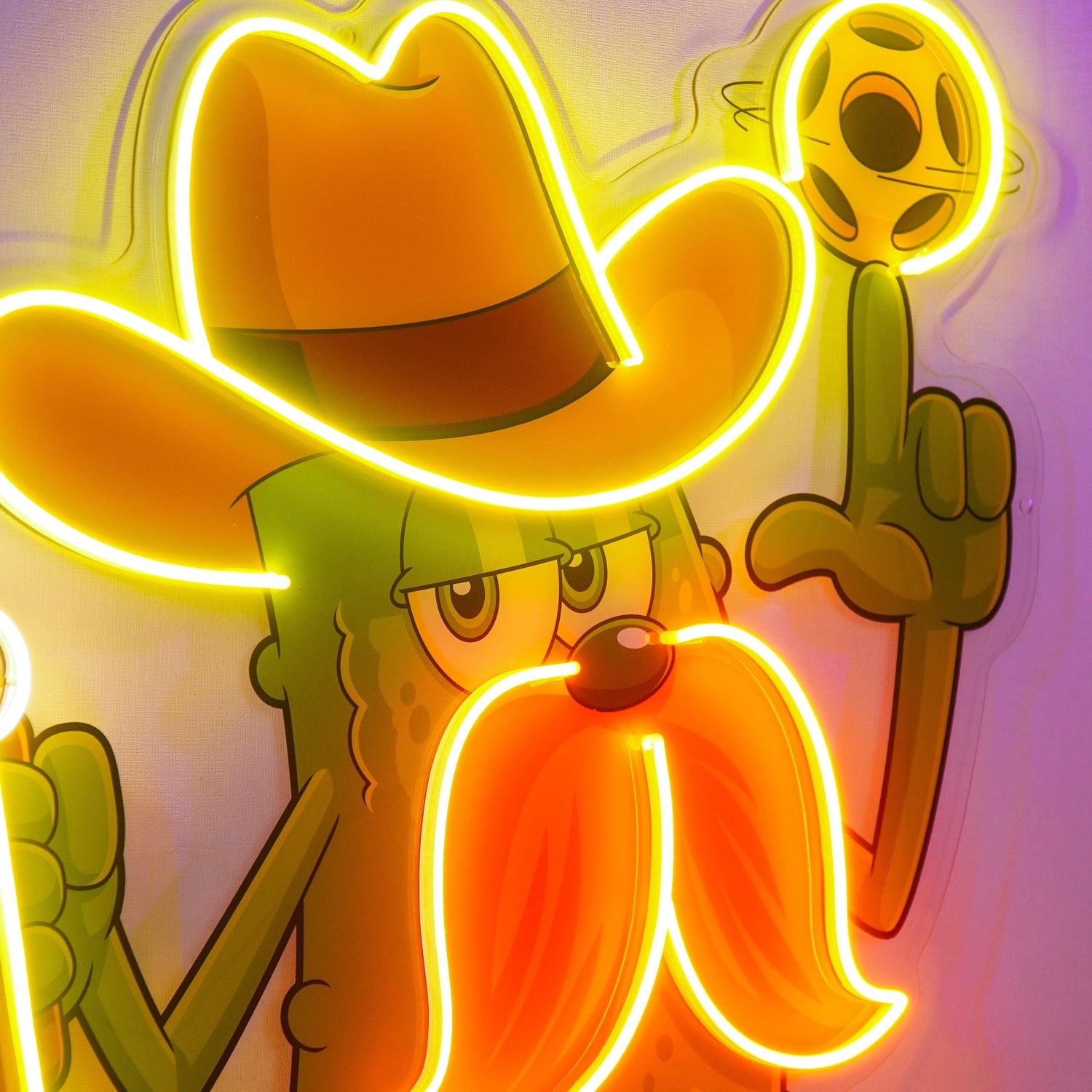 Cowboy Pickle Cartoon Beer Uv Printed Led Neon Sign For Bar Restaurant Decor | Shineneon
