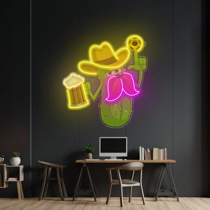 Cowboy Pickle Cartoon Led Neon Sign Light Custom Led Signs - Shineneon