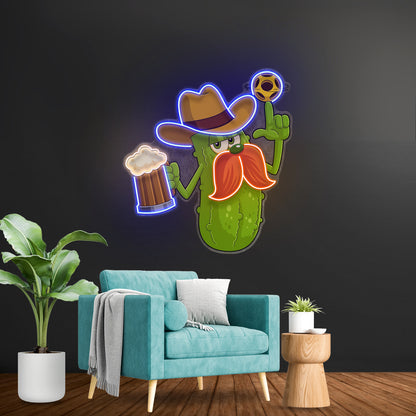 Cowboy Pickle Cartoon Led Neon Sign Light Custom Led Signs