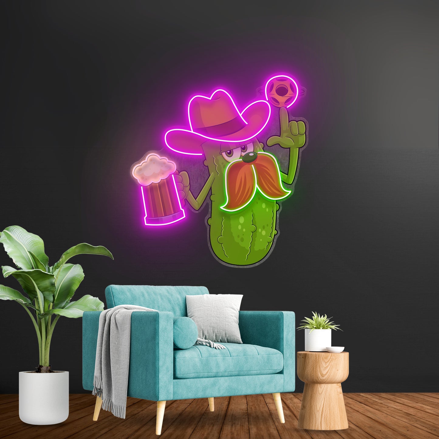 Cowboy Pickle Cartoon Led Neon Sign Light Custom Led Signs