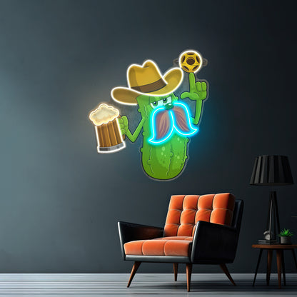 Cowboy Pickle Cartoon Led Neon Sign Light Custom Led Signs