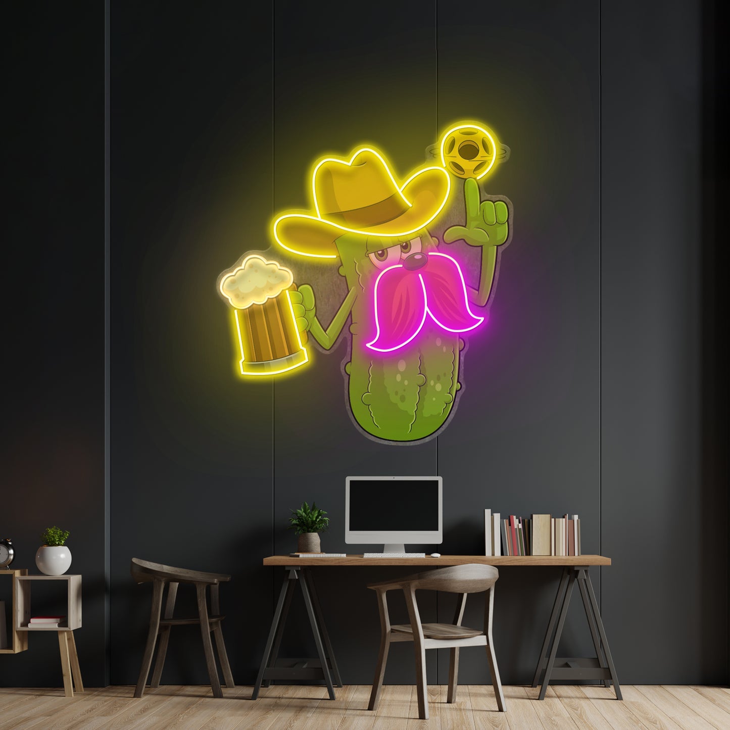 Cowboy Pickle Cartoon Led Neon Sign Light Custom Led Signs