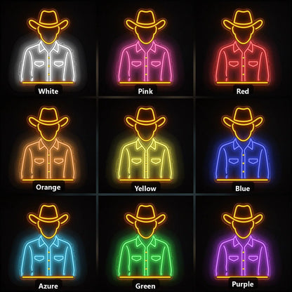 Cowboy Portrait Shirt Hat Vintage LED Neon Sign - Shineneon