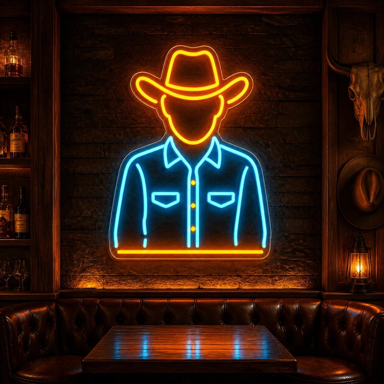 Cowboy Portrait Shirt Hat Vintage LED Neon Sign - Shineneon