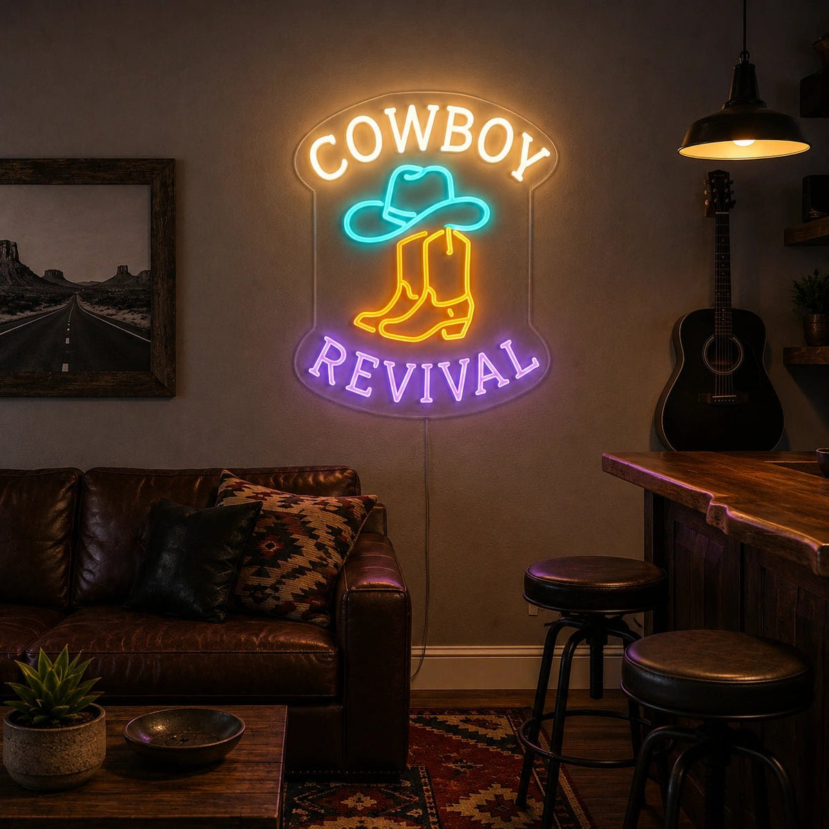 Cowboy Revival LED Neon Sign Man Cave Neon Sign - Shineneon