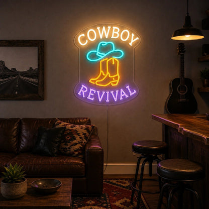 Cowboy Revival LED Neon Sign Man Cave Neon Sign - Shineneon