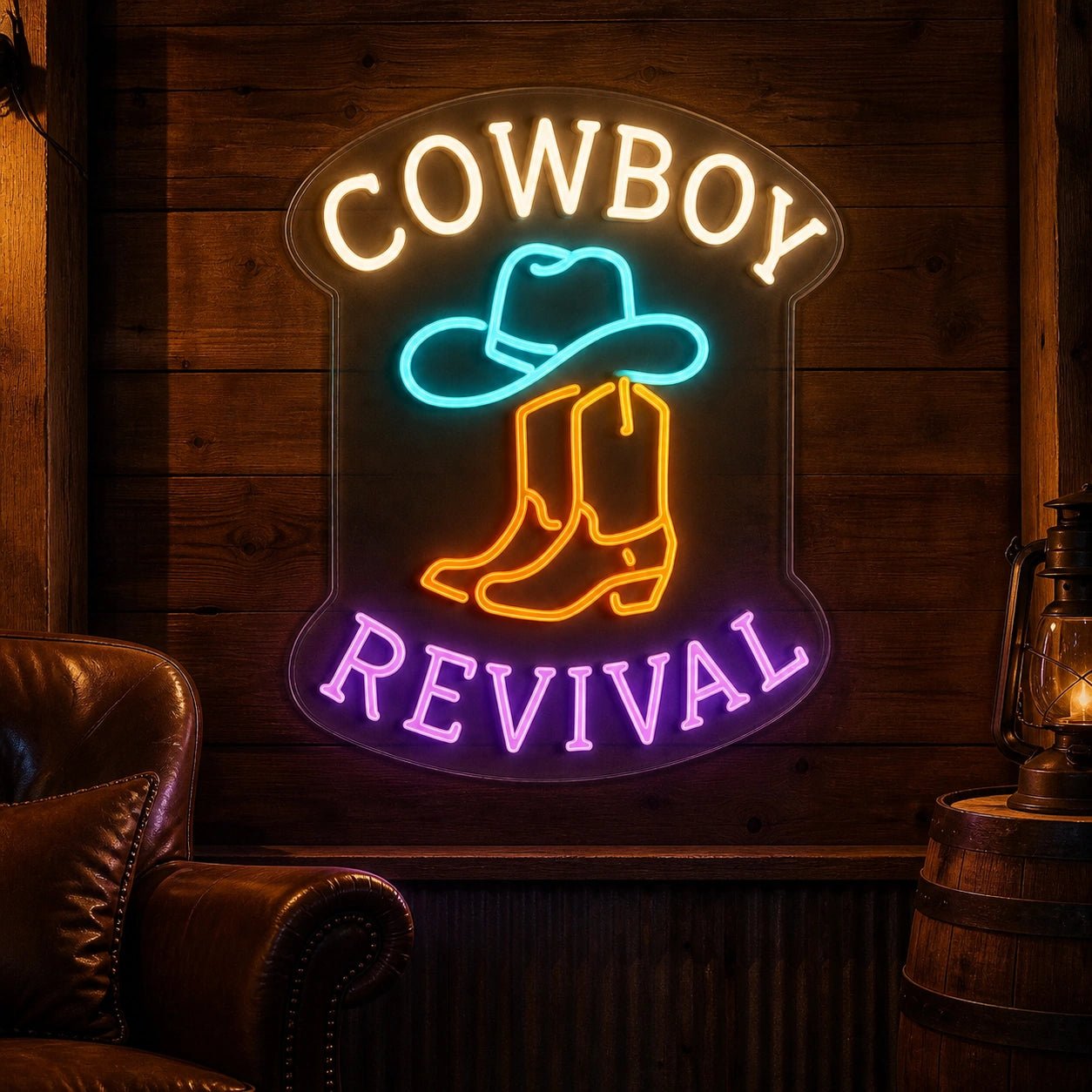 Cowboy Revival Vintage LED Neon Sign - Shineneon