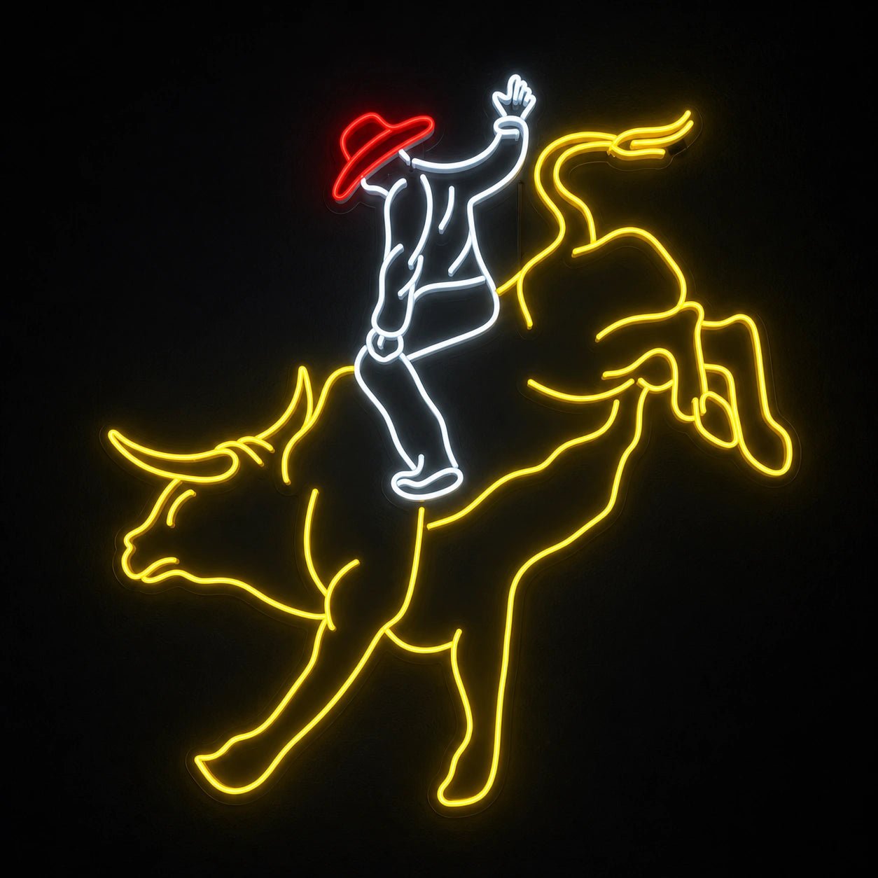 Cowboy Riding Bull Vintage LED Neon Sign - Shineneon