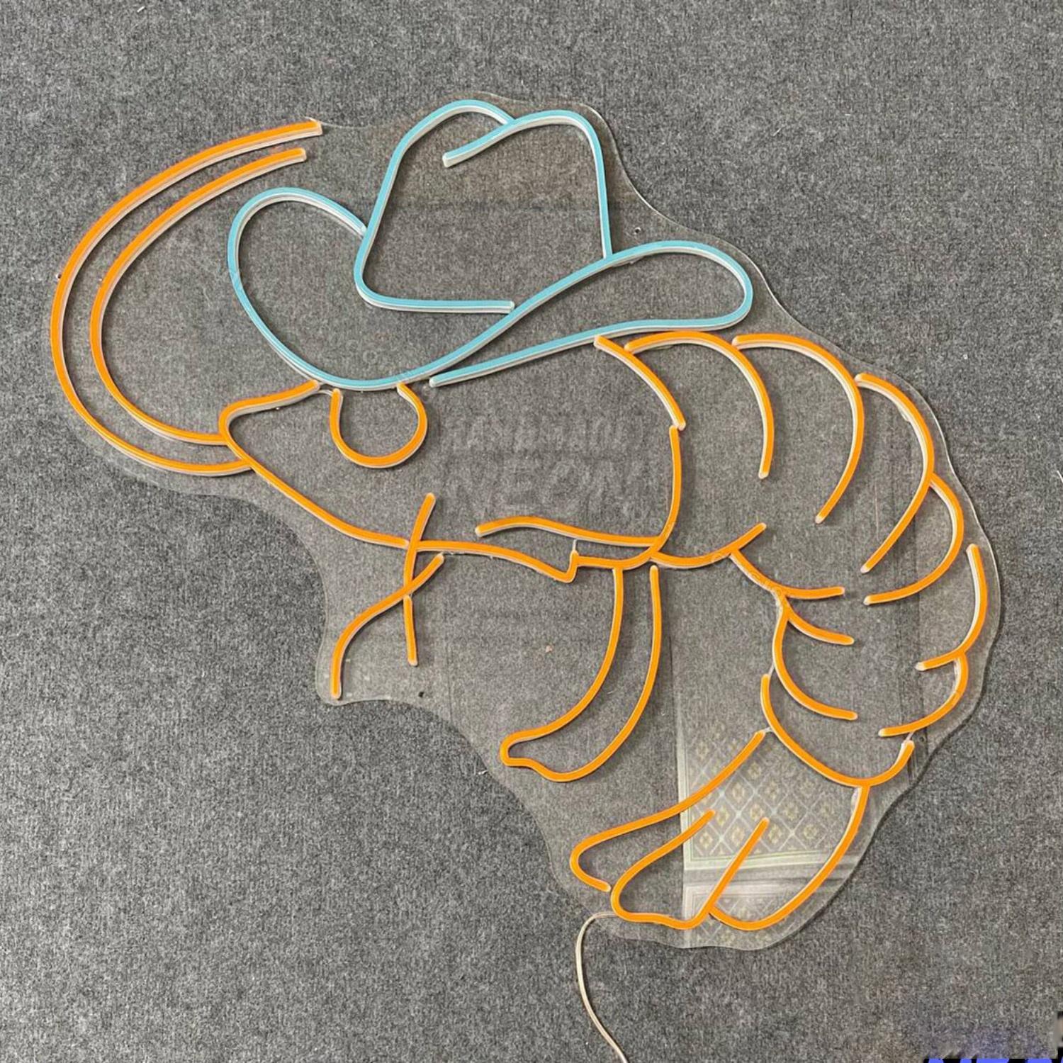 Cowboy Shrimp Led Neon Sign Sea Animal Cowboy Led Light | Shineneon