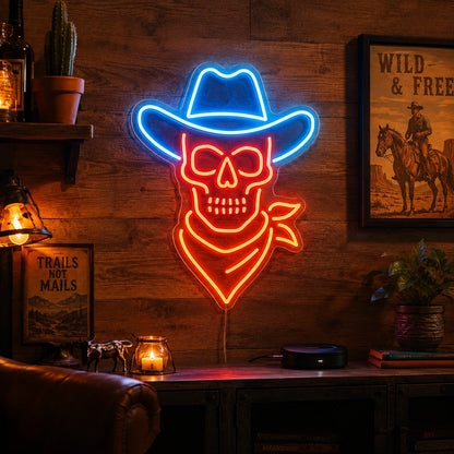 Cowboy Skull Neon Sign LED Neon Sign real lifestyle scene