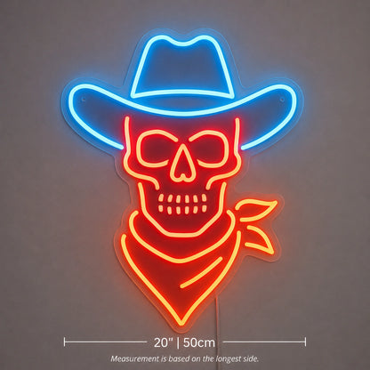Cowboy Skull Neon Sign LED Neon Sign size image
