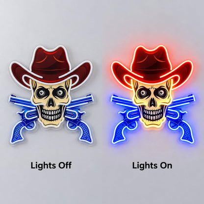 Cowboy Skull Pistols LED Neon Sign - Shineneon