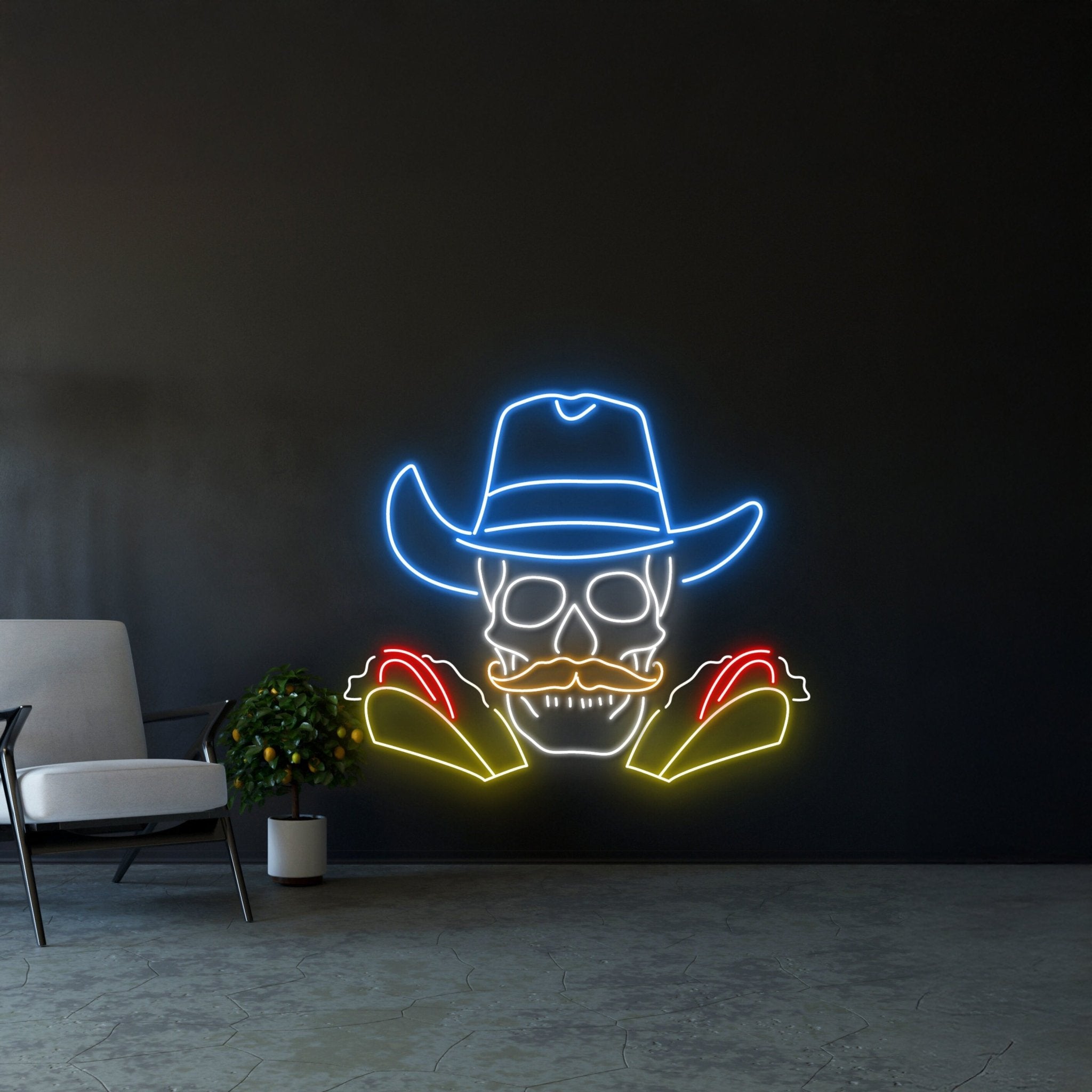 Cowboy Skull Taco Neon Sign - Shineneon