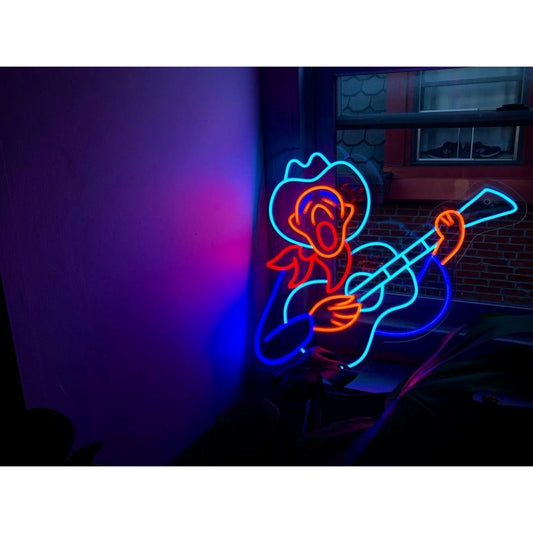 Cowboy With Guitar Led Sign Business Neon Sign