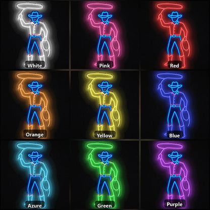 Cowboy With Lasso Vintage LED Neon Sign - Shineneon