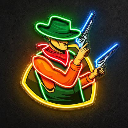 Cowboy With Pistols LED Neon Sign - Shineneon
