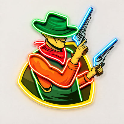 Cowboy With Pistols LED Neon Sign - Shineneon