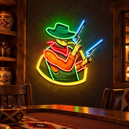 Cowboy With Pistols LED Neon Sign - Shineneon