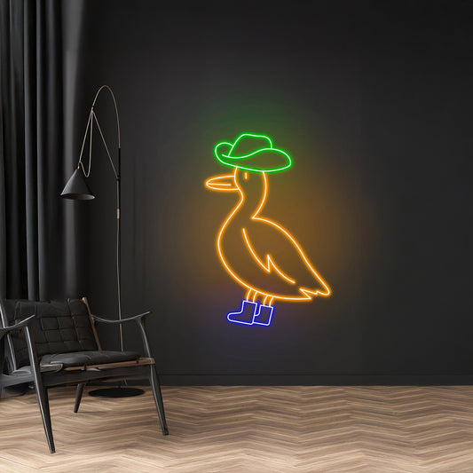 Cowboys Duck Neon Sign