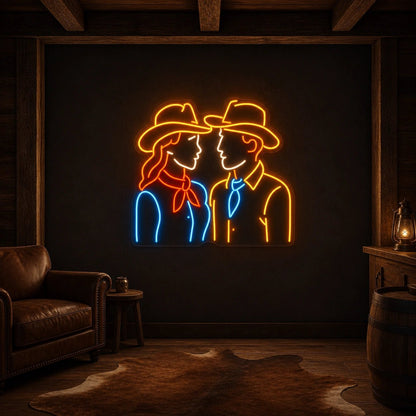 Cowgirl And Cowboy Vintage LED Neon Sign - Shineneon
